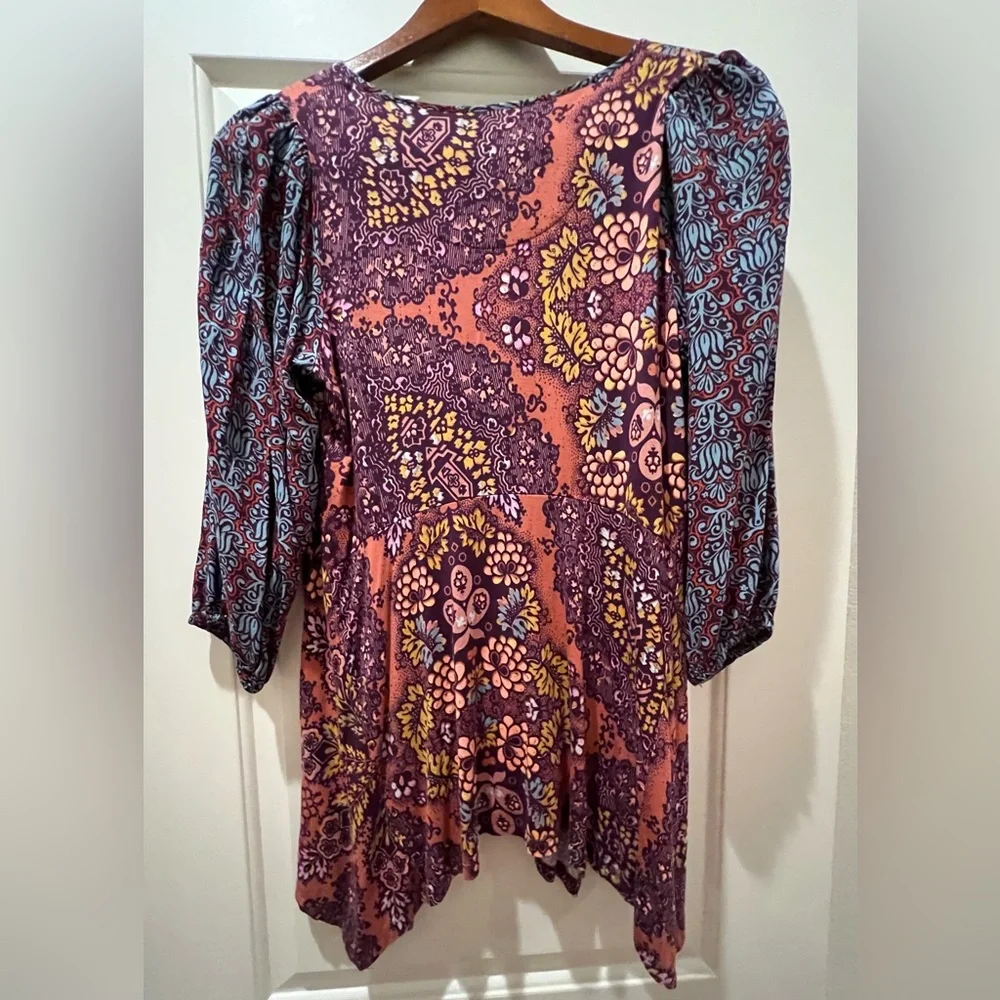 ANTHROPOLOGIE-MAEVE flowy cotton boho top 💜🩷🩵 - Picture 4 of 8